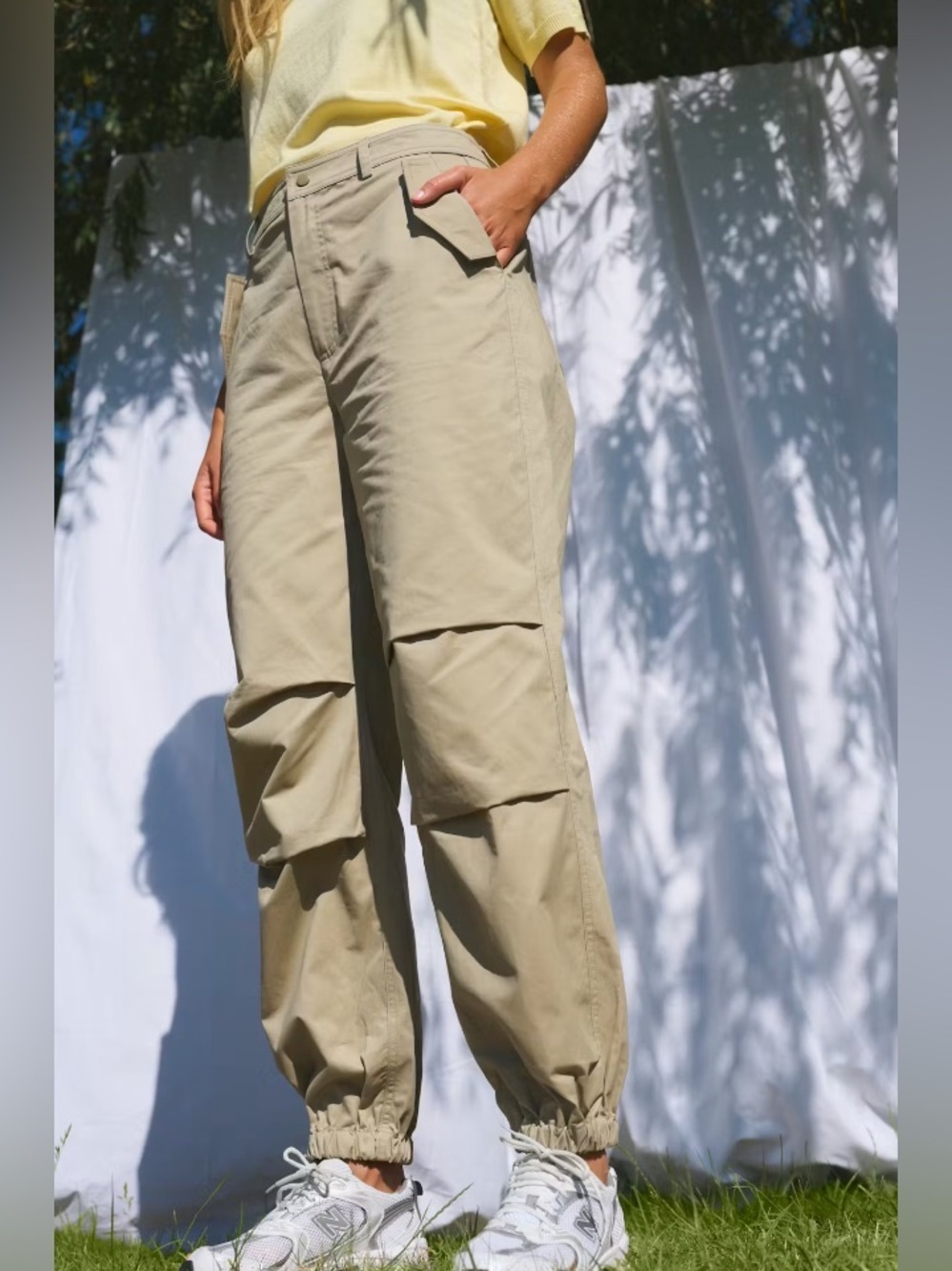 KAFFE Beige Cargo Jogger Pants - Women SIZE S